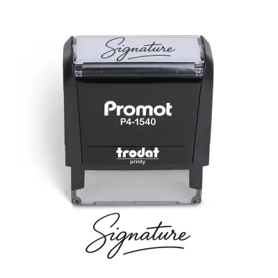 Personalized Round Signature Self Inking Rubber Stamp - Small