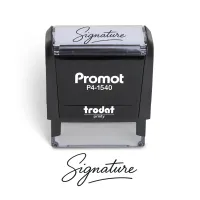 Personalized Round Signature Self Inking Rubber Stamp - Small