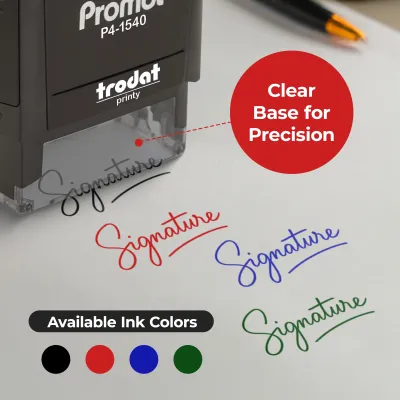 Personalized Round Signature Self Inking Rubber Stamp - Small
