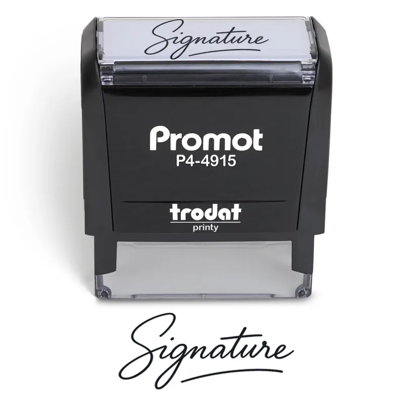 Personalized Round Signature Self Inking Rubber Stamp - Extra Large