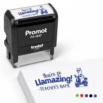 Teacher Custom Rubber Stamp "You're so Llamazing" - Medium