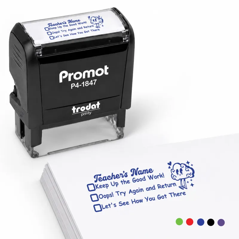 Teacher Custom Rubber Stamp "Checked Box" - Medium