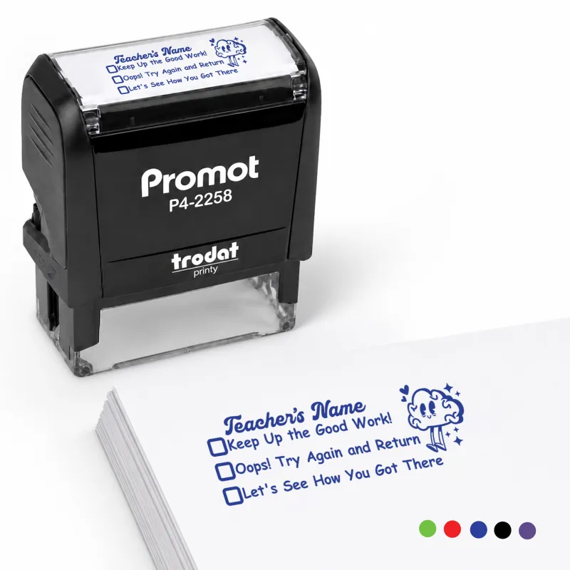 Teacher Custom Rubber Stamp "Checked Box" - Large