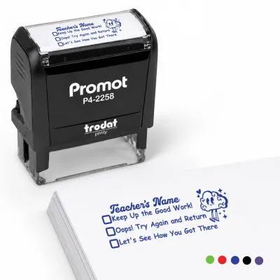 Teacher Custom Rubber Stamp "Checked Box" - Large