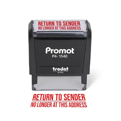 Return to Sender No Longer at This Address Stamp – Self-Inking (Small)