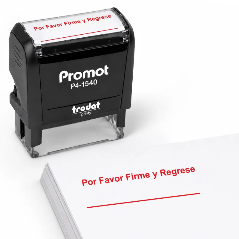 Por Favor Firme y Regrese - Teacher Stamp