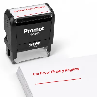 Por Favor Firme y Regrese - Teacher Stamp