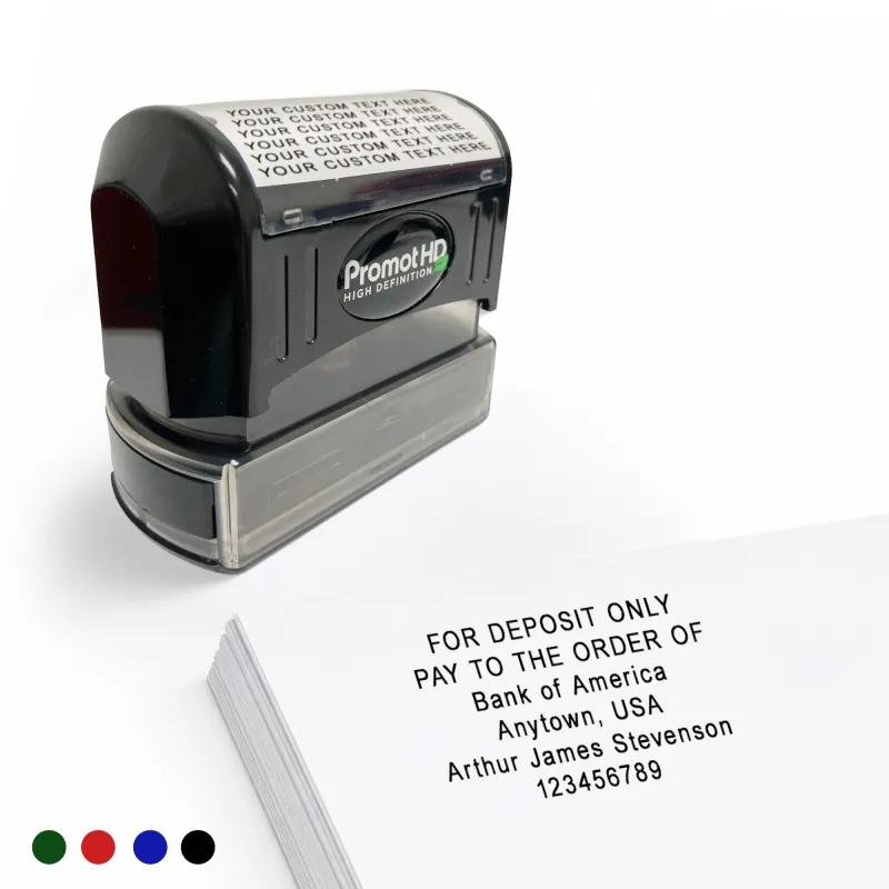 Pre-inked Bank Deposit Ink Stamp- Extra Large