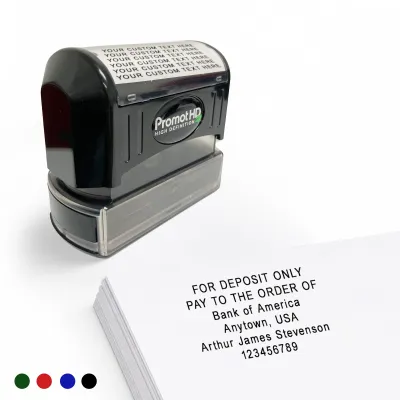 Pre-inked Bank Deposit Ink Stamp- Extra Large