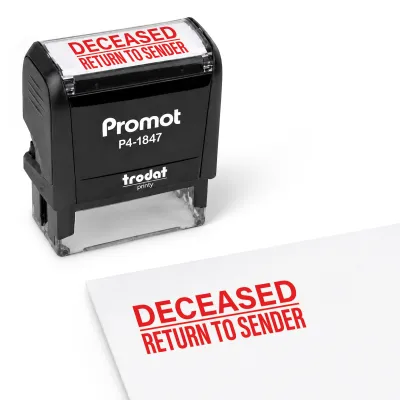 Deceased - Return to Sender Stamp