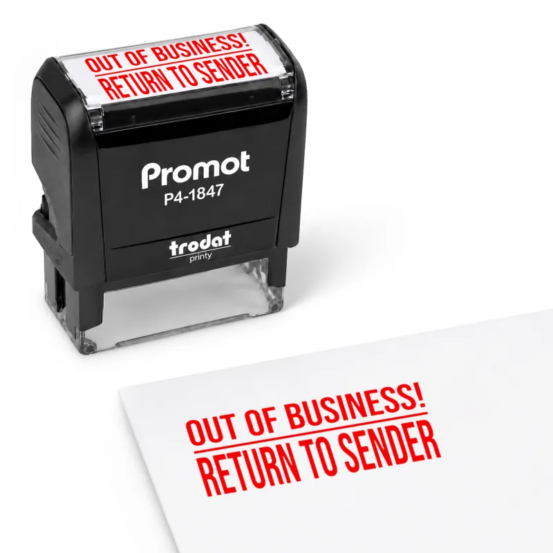 Out of Business Return to Sender Stamp