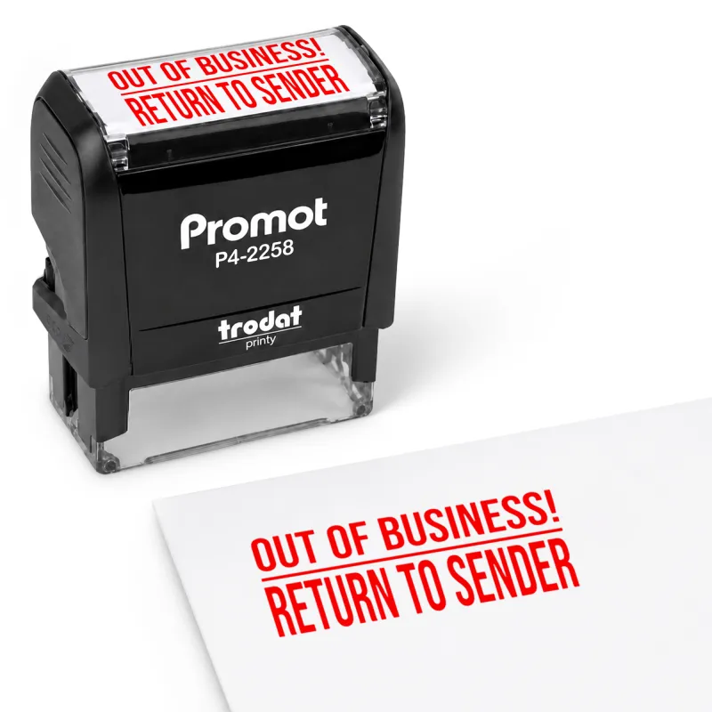 Out of Business Return to Sender Stamp – Self-Inking (Large)