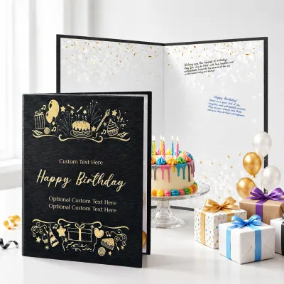 Personalized Birthday Guestbook - Graphite Black