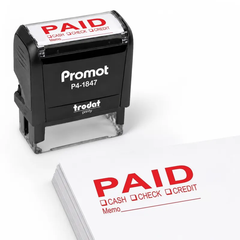Paid Stamp - Cash Check Credit