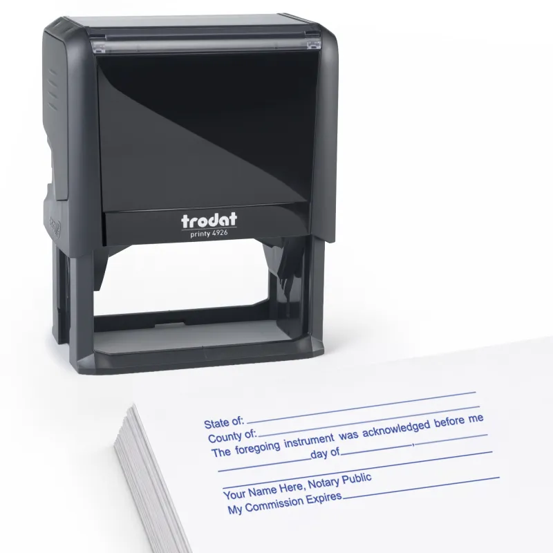 Notary Acknowledgement Stamp (Blue)