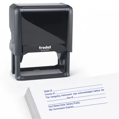 Notary Acknowledgement Stamp (Blue)