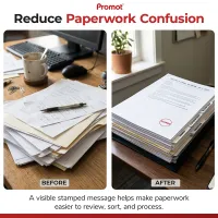 Self-Inking Round SCANNED Stamp – Red Ink Office Stamp