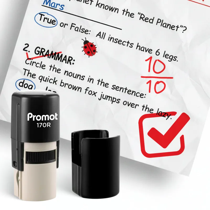 Check Box Self-Inking Teacher Stamp Round Stamp - Symbol