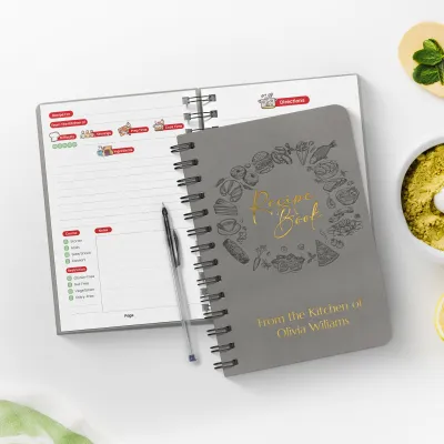 Custom Recipe Book - Grey