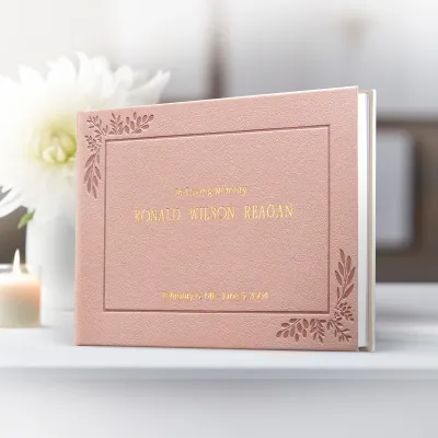 Personalized Funeral Guest Book - Rose Gold