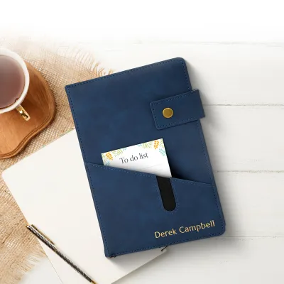 Custom Notebook with Pocket - Blue