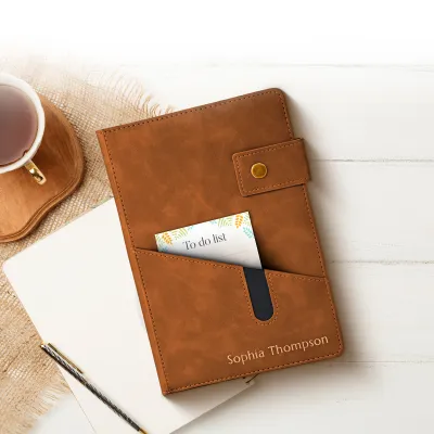 Custom Notebook with Pocket - Brown
