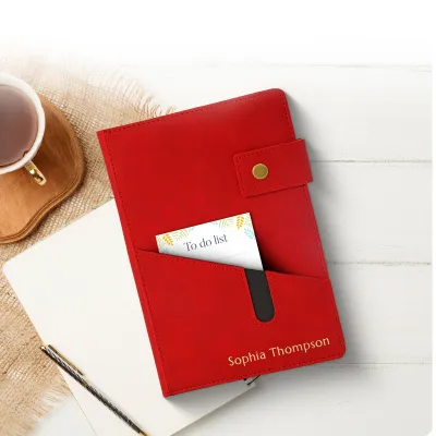 Custom Notebook with Pocket - Red