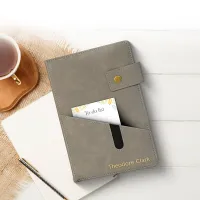 Custom Notebook with Pocket - Grey