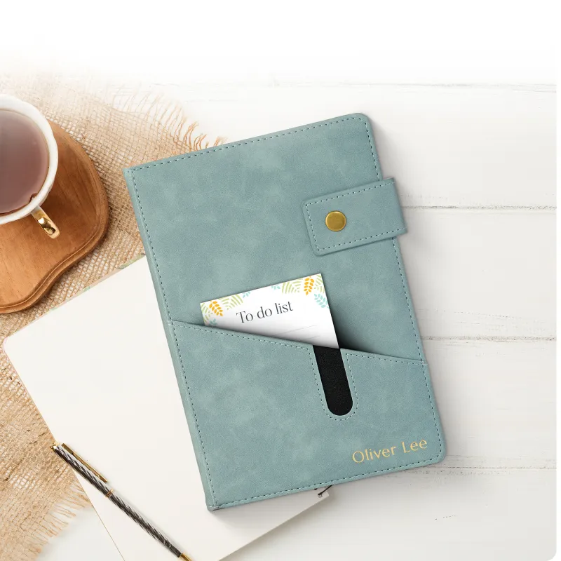 Custom Notebook with Pocket - Sky Blue