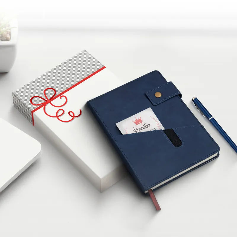 Notebook with Pocket and Pen - Blue