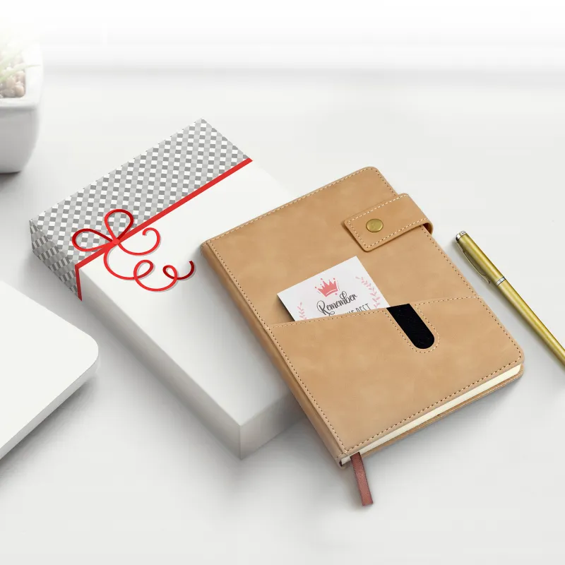 Notebook with Pocket and Pen - Tan