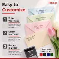 Create your own large self-inking address stamp with custom text and multiple ink color options.