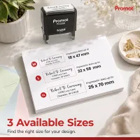 See the available impression sizes for a medium self-inking address stamp and choose the right fit.