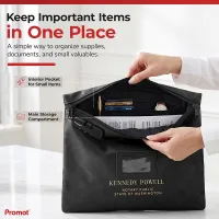 Notary Bag — Lockable Notary Public Bag for Stamps, Journal & Documents (Black)