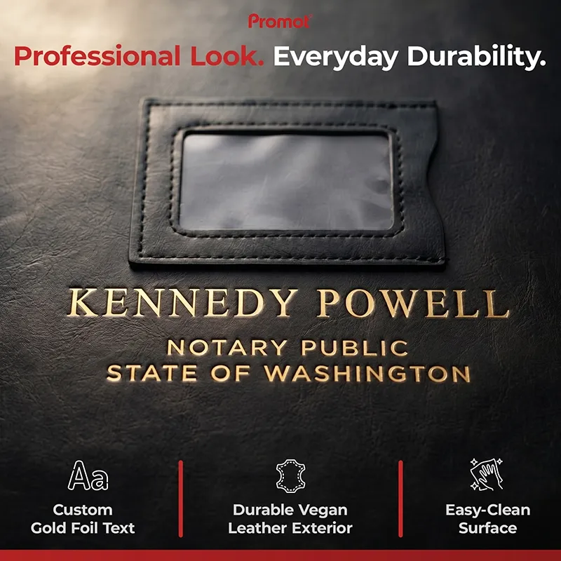 Notary Bag — Lockable Notary Public Bag for Stamps, Journal & Documents (Black)