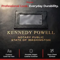 Notary Bag — Lockable Notary Public Bag for Stamps, Journal & Documents (Black)