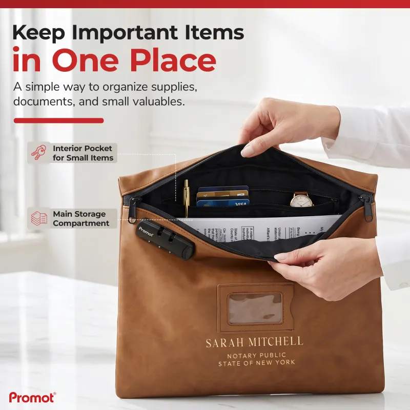 Notary Supply Bag — Everyday Notary Bag for Women & Mobile Notaries (Brown)